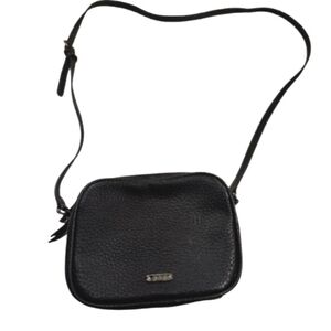 Chaps Black Faux Leather Crossbody Bag